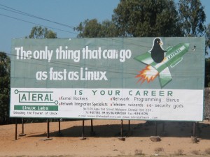 Advertisement for Linux in India in 2001 